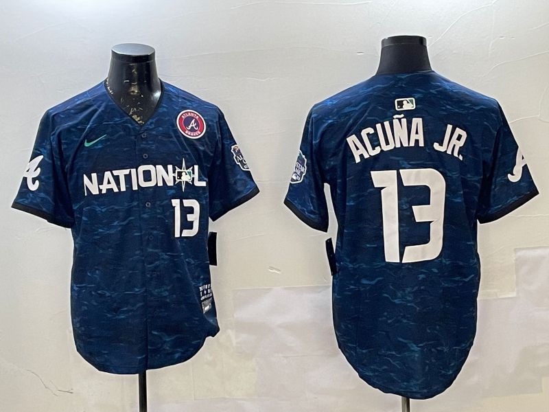 Men Atlanta Braves #13 Acuna jr Blue All star 2025 Nike MLB Jersey style 3->more jerseys->MLB Jersey